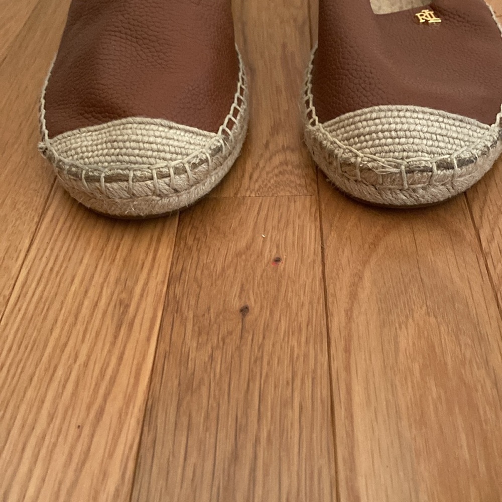 Ralph Lauren Brown Cameryn Espradille Flats - 8 - Picture 2 of 10